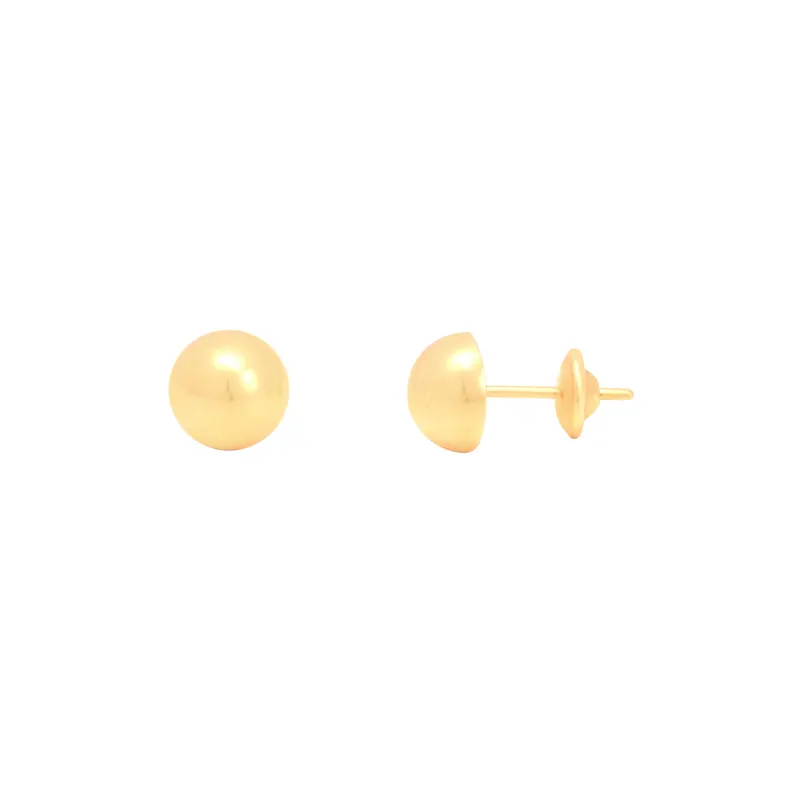 Brinco Meia Bola, joia em ouro 18k