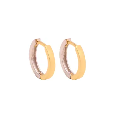 Brinco Argola Mista, joia em ouro 18k