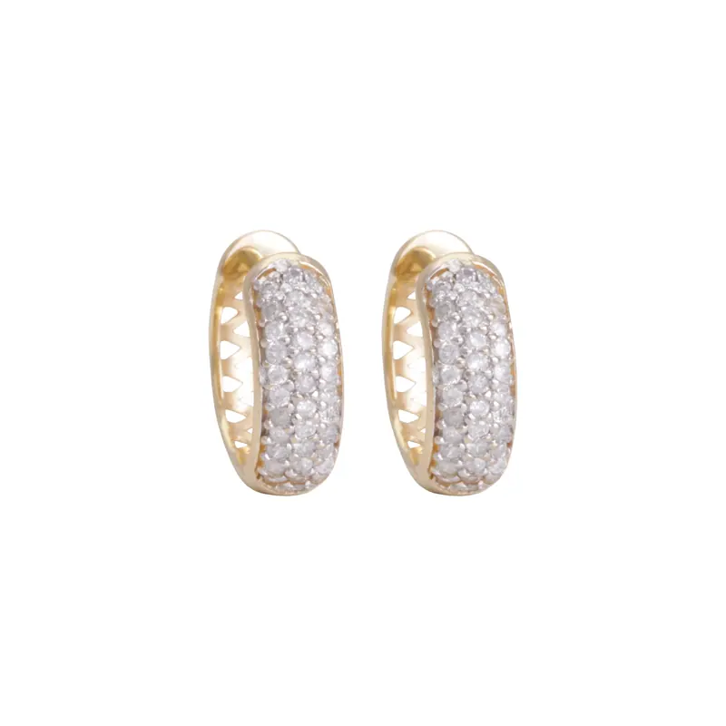 Brinco Argola Pavê Diamantes, joia em ouro 18k