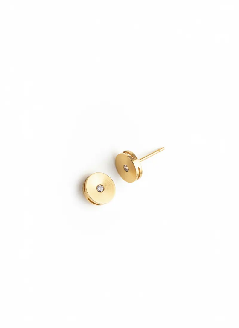 Brinco Disco P, joia em ouro 18k