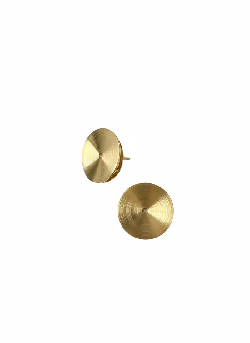 Brinco Disco G, joia em ouro 18k