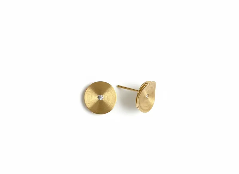 Brinco Disco M, joia em ouro 18k