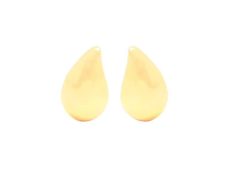 Brinco Gota 15mm, joia em ouro 18k