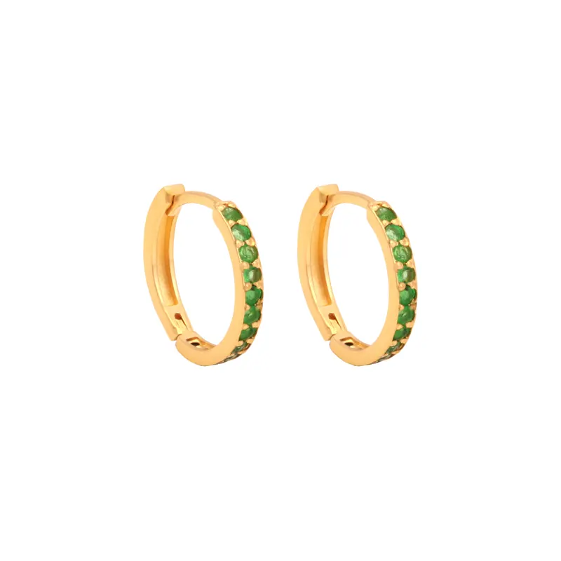 Argola de Esmeralda, joia em ouro 18k