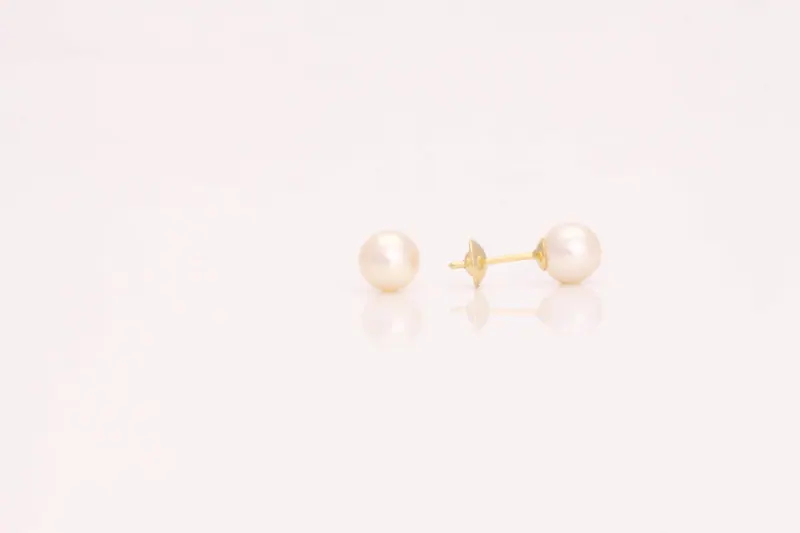 Brinco Pérola 5mm, joia em ouro 18k