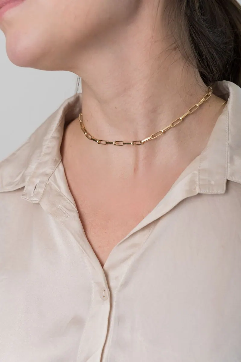 Choker de Elos G, joia em ouro 18k