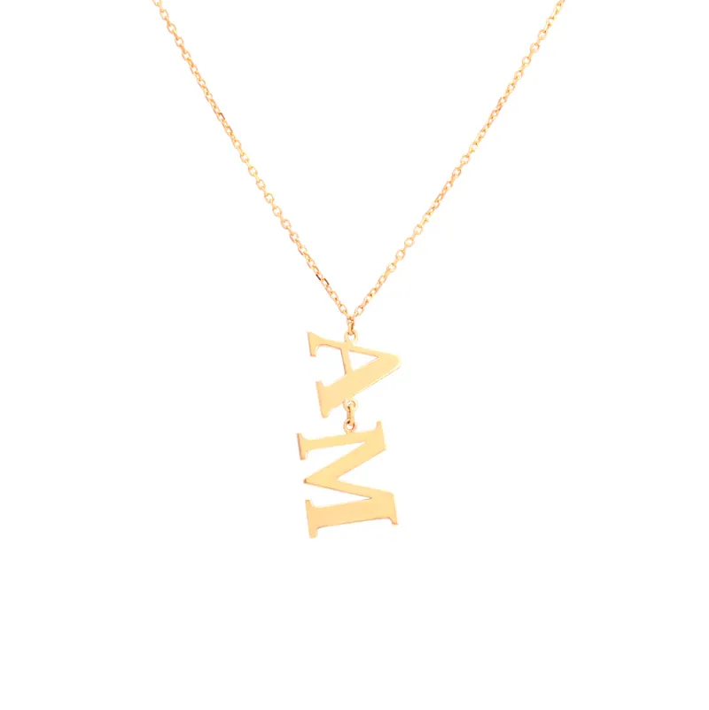 Gargantilha Letters, joia em ouro 18k