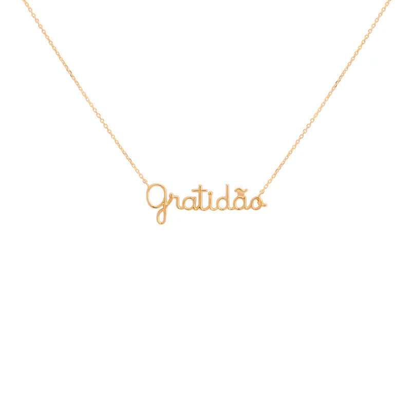 Gargantilha Manuscrita, joia em ouro 18k