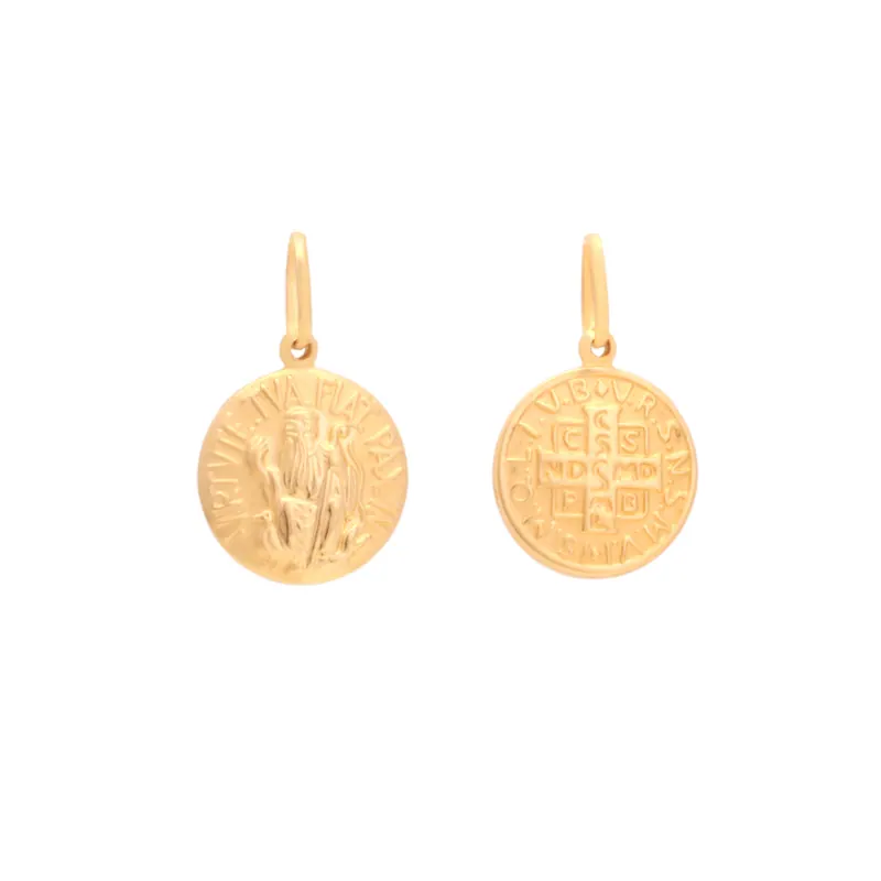 Pingente São Bento, joia em ouro 18k