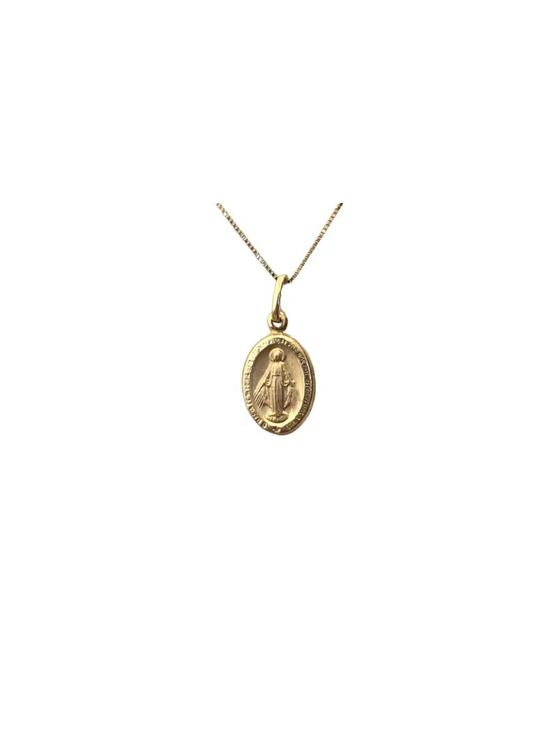 Pingente Medalha N. S. das Graças, joia em ouro 18k