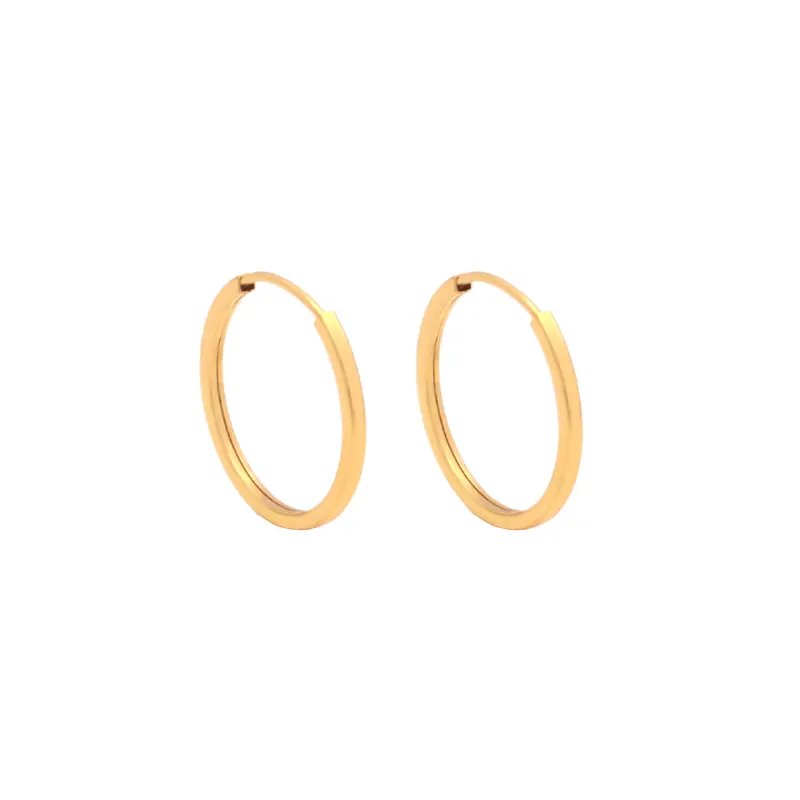 Argola Fio Quadrado 15mm, joia em ouro 18k