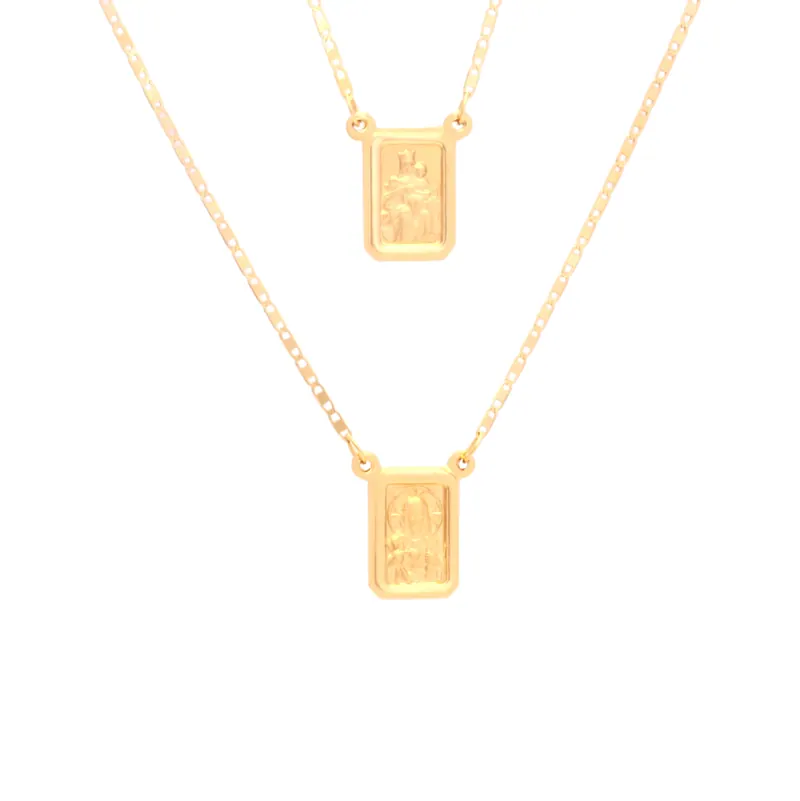 Escapulário Piastrine, joia em ouro 18k