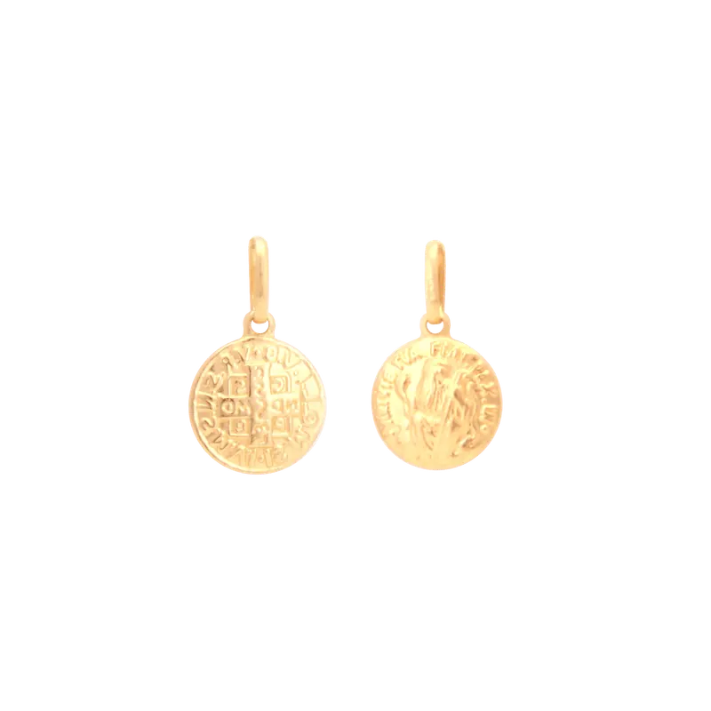 Pingente São Bento P, joia em ouro 18k