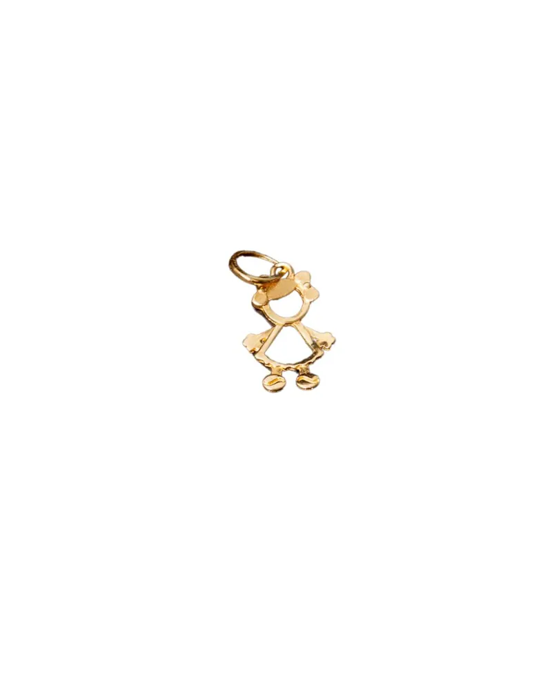 Pingente Menina, joia em ouro 18k