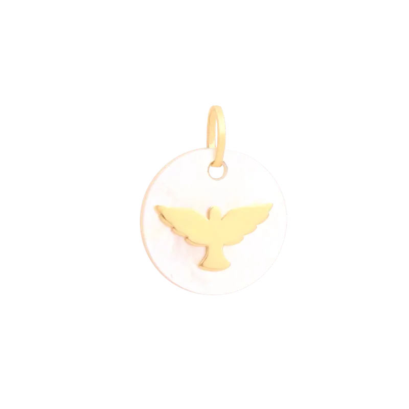 Pingente Divino Madre Pérola, joia em ouro 18k
