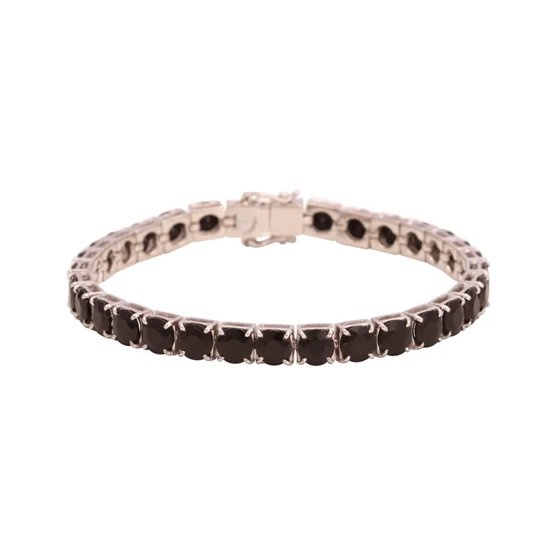 Pulseira Riviera Turmalina Negra, joia em ouro 18k