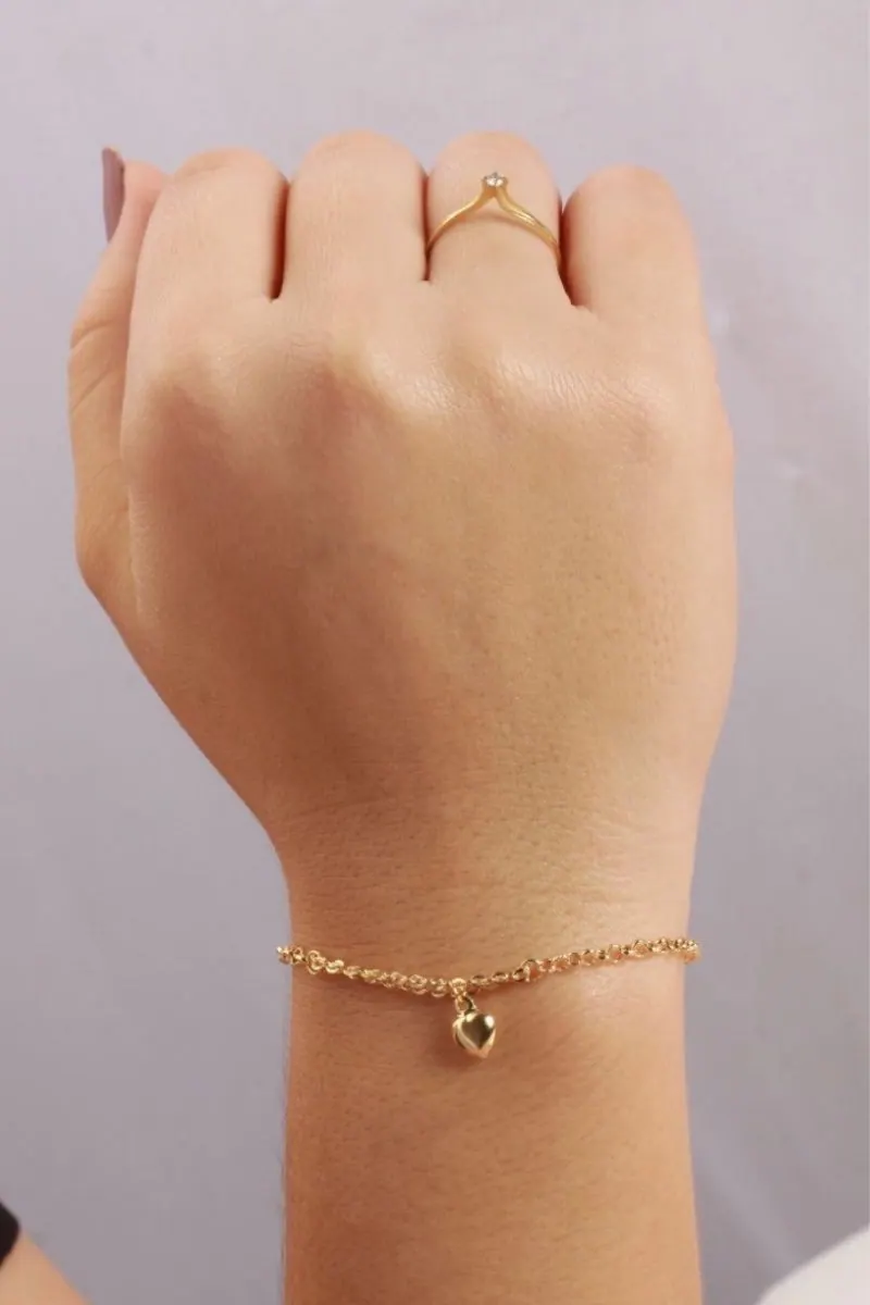 Pulseira Elo Português Coração, foto 3